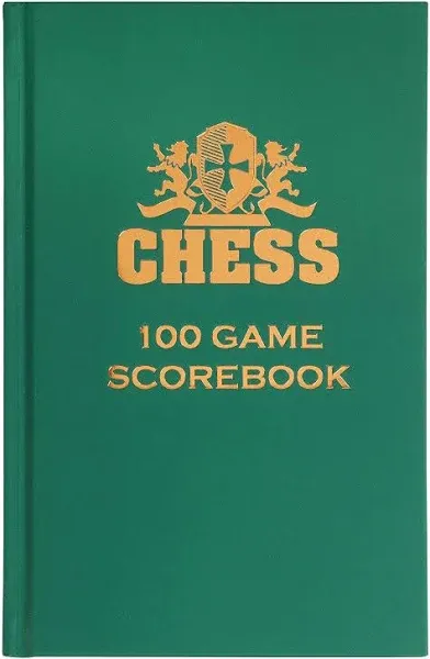 WE Games Chess Scorebook & Chess Notation Book - Green Hardcover Chess Books with 100 Pages, Ideal Chess Score Sheets for Clubs & Tournaments