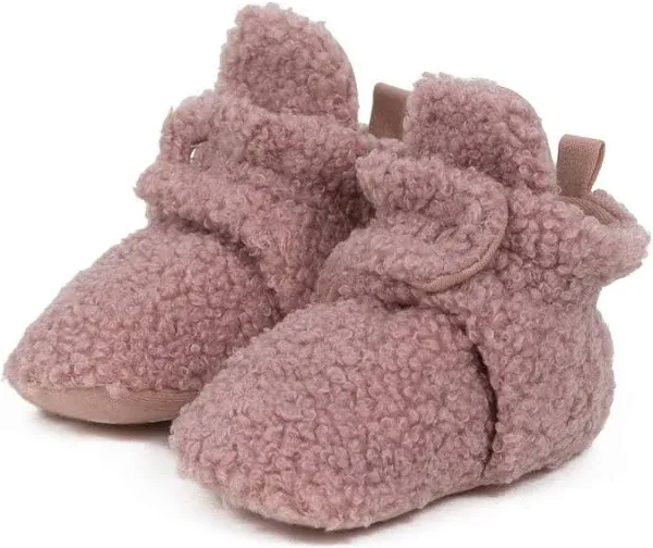 Sherpa Snap Booties Light Pink by Robeez