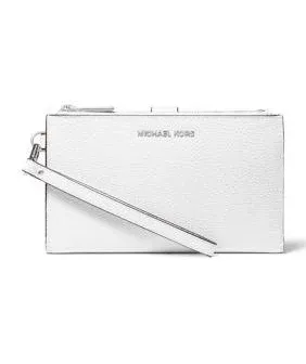 Michael Kors Adele Double-Zip Leather Phone Wristlet