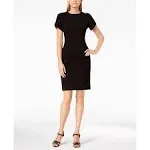 Calvin Klein Petite Tulip-Sleeve Sheath Dress - Black