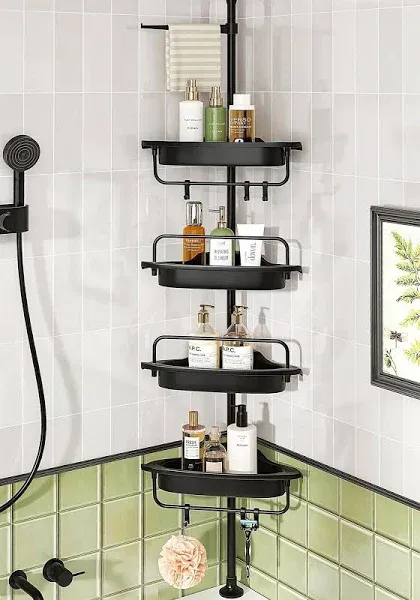 ALLZONE Rustproof 4-Tier Adjustable Shelves Shower Caddy Corner