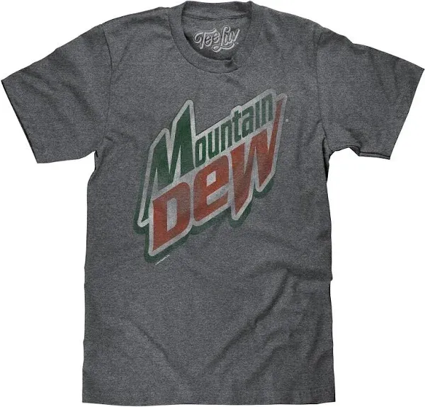 Tee Luv Men's Mountain Dew Distressed Soda Logo Shirt