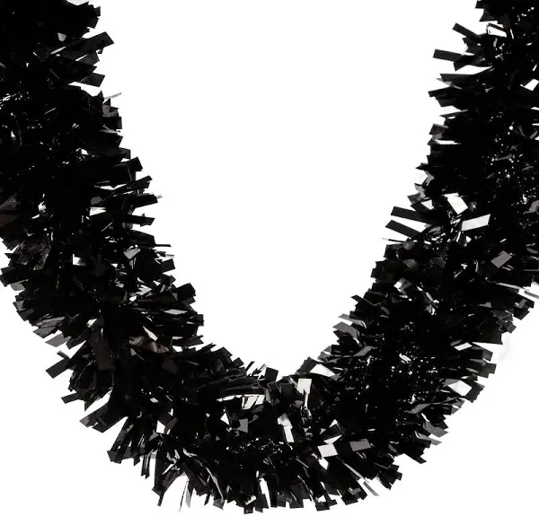  49.2Ft Christmas Tinsel Garland Xmas Tree Decorations Christmas Metallic Black