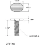 POWERTEC Threaded T Bolts 5/16&#034;-18 (20pcs) 3-1/2 Inch Long T Slot Bolt (QTB1003)