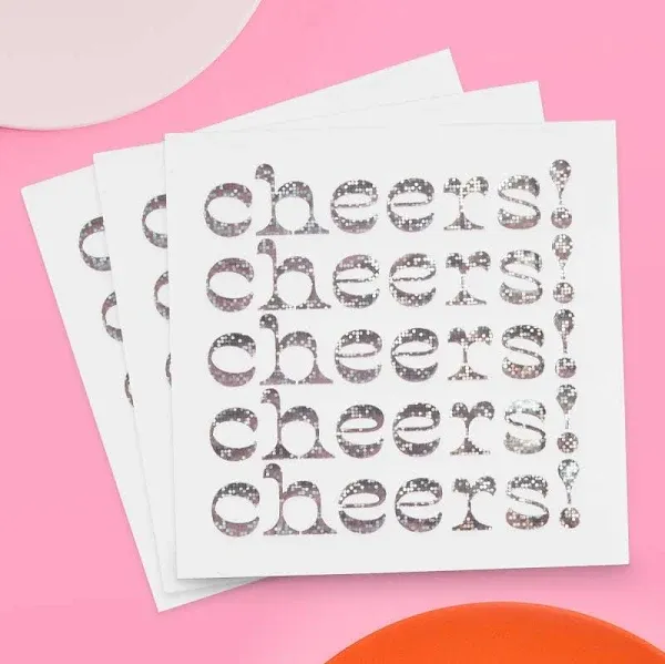 , Iridescent Cheers Napkins - 3-ply, 50 pcs | Bachelorette Party Decorations,..<wbr/>.