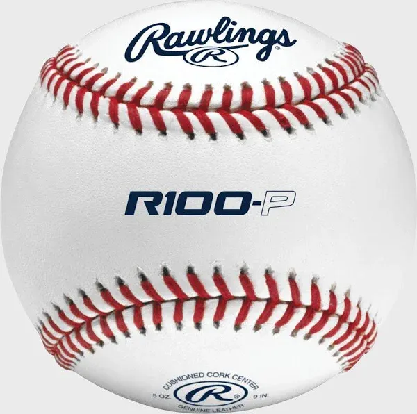 R100-P Leather Practice Baseballs Set of 12 | Perfect for Youth &amp; High School