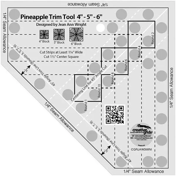 Creative Grids Pineapple Trim Tool Mini Ruler