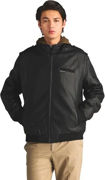 Members Only Men's Faux Leather Iconic Racer Jacket