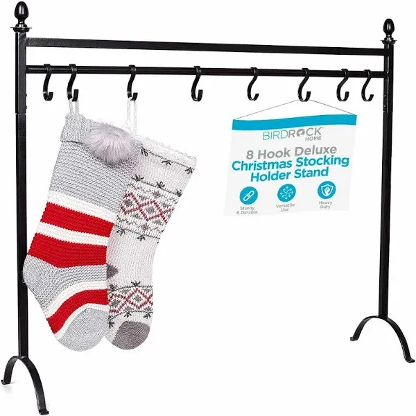 BIRDROCK HOME 8 Hook Deluxe Christmas Stocking Holder Stand