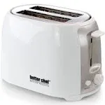 Better Chef Cool Touch Wide-Slot Toaster, White