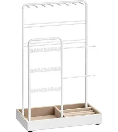 SONGMICS Jewelry Holder with Metal Frame and Velvet Tray