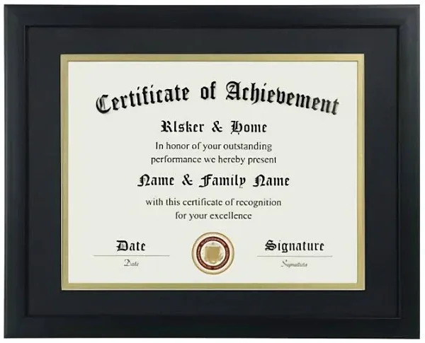 8.5x11 Certificate Frame - Classic Black Color Frame - Displays Diploma 8.5x1...