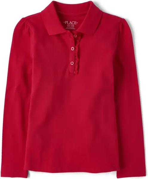 The Children's Place Girls' Ruffle Pique Polo