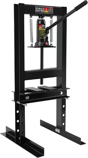 6 Ton Hydraulic Press, H-Frame Garage Floor Adjustable Shop Press with Stamping Plates & Pressure Gauge to Bend, Straighten, Or Press Parts, Install Bearings and U-Joints