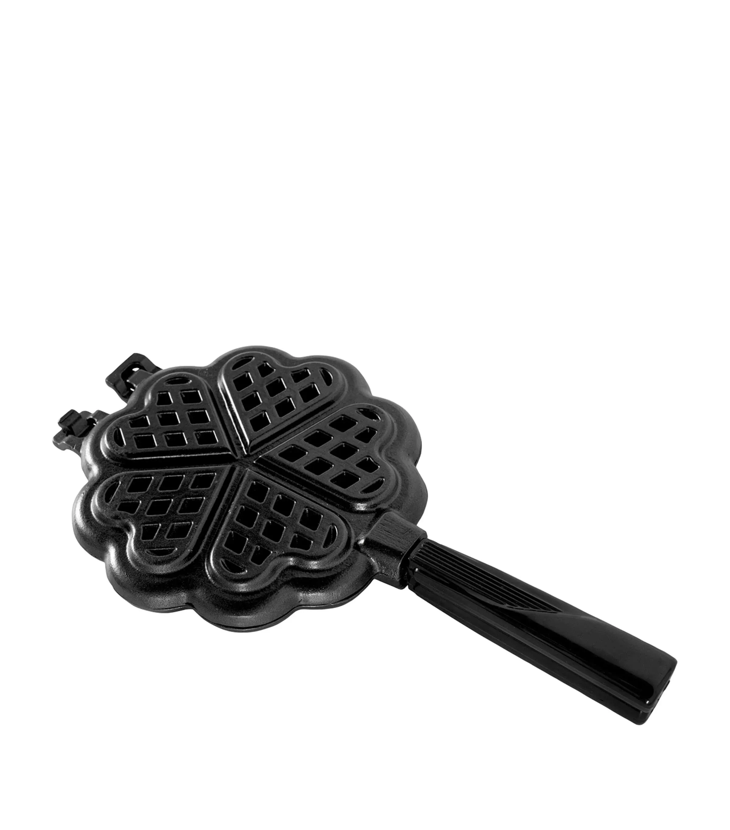 Nordic Ware 01705 Sweetheart Waffler, Cast-Aluminium Pan, Heart Shaped, Mini Waffle Maker, Black Five 3.5 inch cavities