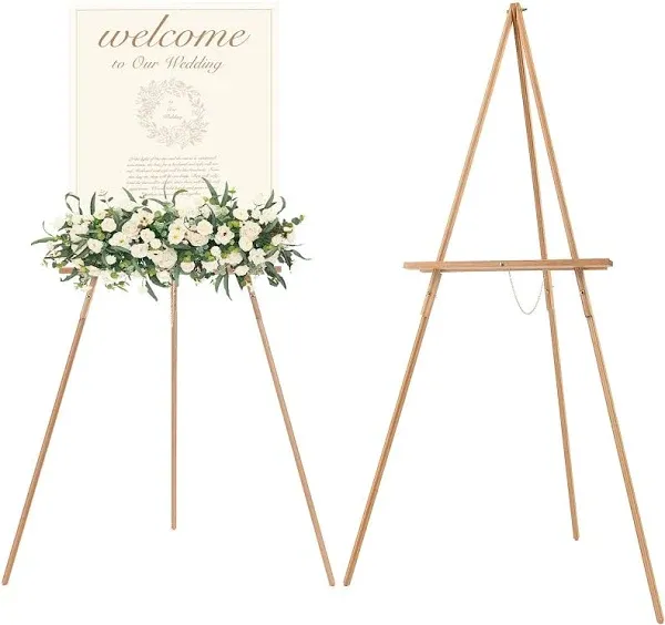 MEEDEN Wood Easel Stand for Display: Wooden Tripod for Poster Board - Wedding Easel Standing for Welcome Sign