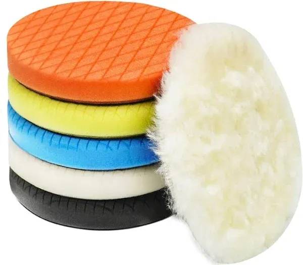 5&#034; Buffing Polishing Pads, 6Pcs 5.6inch 140mm Face for 5 Inch Backing Plate C...