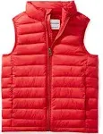 Boys Like-New Lightweight Water-Resistant Packable Puffer Vest, Red, Size Large