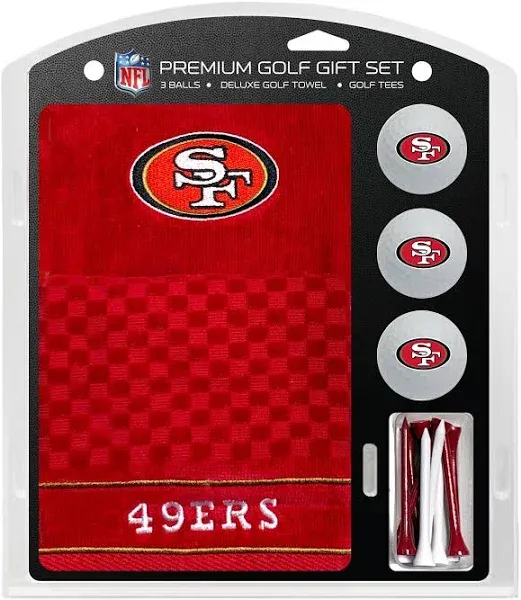 Team Golf Premium NFL Golf Gift Set: Embroidered Deluxe Golf Towel, 3 Golf Balls, and 14 Golf Tees (2-3/4" Regulation)