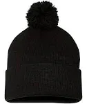 Sportsman SP15 12" Pom-Pom Knit Beanie Black One Size