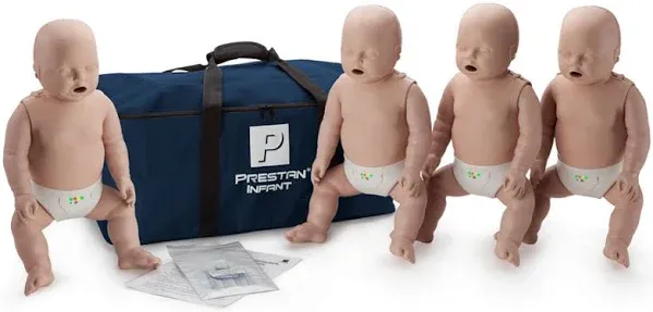 PRESTAN INFANT / BABY CPR MANIKIN W/ MONITOR - 4 PACK - MEDIUM SKIN