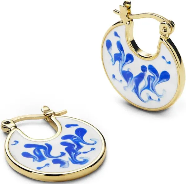 Ana Luisa 14K Gold Enamel Earrings