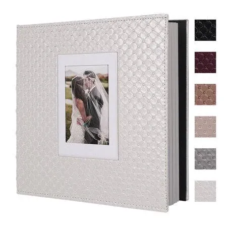  60 Pages DIY Scrap book Photo Album 4x6 5x7 8x10 Pictures 13.6x13.2 inch White