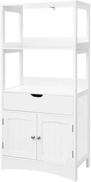 VASAGLE Bathroom Storage Cabinet with Drawer, 2 Open Shelves, and Door Cupboard