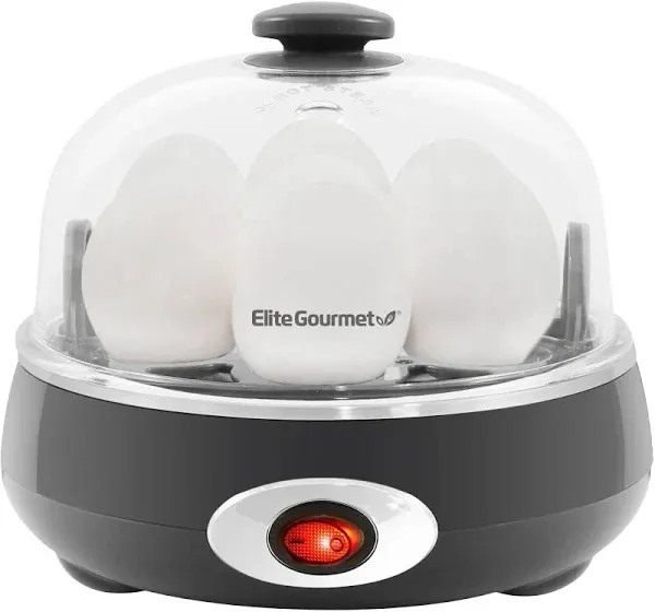 Elite Gourmet Easy Egg Cooker, Charcoal Grey, Size: 7 Egg