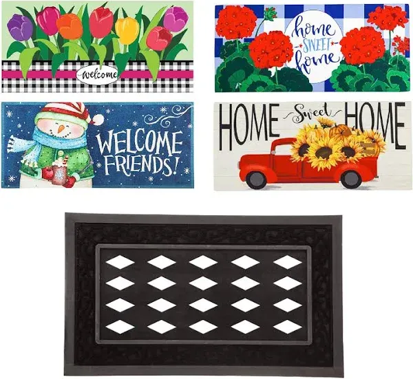 Evergreen Sassafras Seasonal Interchangeable Doormats (Set of 5)