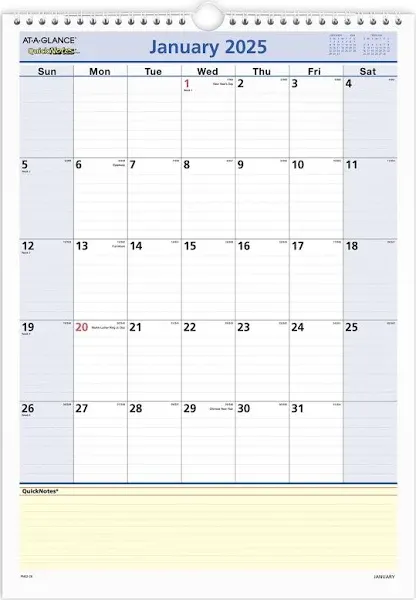 At-A-Glance QuickNotes Monthly Desk Pad Calendar