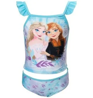 Disney Princess Anna Elsa Girls Tankini Top and Bikini Bottom Swim Set Toddler to Little Kid