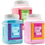 The Candery Cotton Candy Sugar Floss 3lbs 3 Pack Premium Flavors (Strawberry,Cherry,Raspberry)