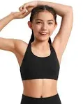 CRZ YOGA Girls Butterluxe Training Bra - Strappy Sports Bra Scoop Neck Yoga Bra for Teens Comfort Dance Crop Top