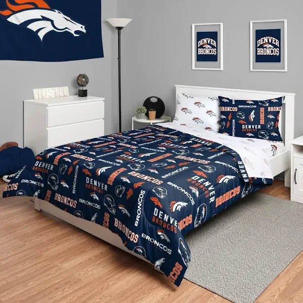 FOCO Los Angeles Rams NFL Team Color Bed In a Bag Comforter Bedding 5pc Full Set