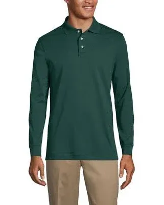 Lands' End Men's Long Sleeve Interlock Polo Shirt