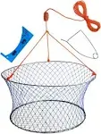 Palmyth Wire Grid Bottom Crab Nets Two Ring Crab Kit with Harness and Bait Clip 24” x 20” x 12”