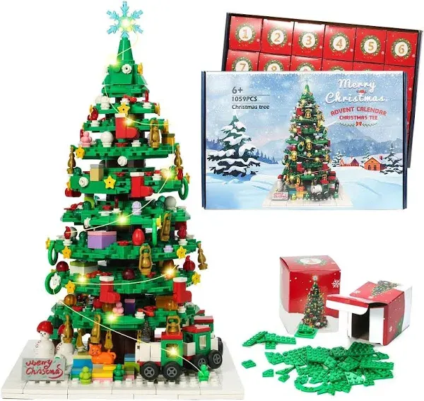 Advent Calendar 2024 Kids Adult Teen Girls Boys, Christmas Tree Building Toy ...