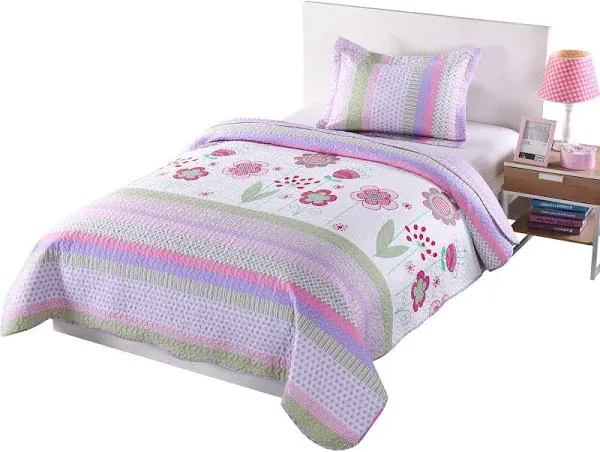 MarCielo Kids Floral Quilt Bedspread Set