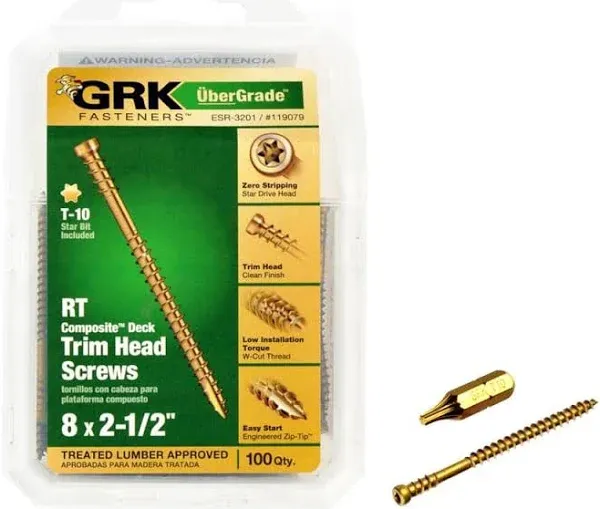 GRK Trim Screws 8 x 2-1/2"