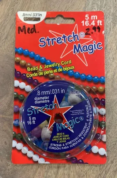 Stretch Magic Bead & Jewelry Cord - Strong & Stretchy, Easy to Knot - Clear Color - 0.6mm Diameter - 10-Meter (32.8 ft) Spool - Elastic String for Making Beaded Jewelry