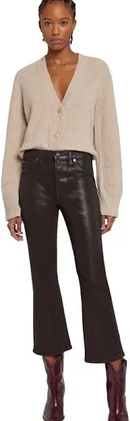 7 For All Mankind High Waist Slim Kick in Coated