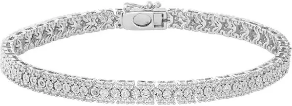 1/2 Cttw Sterling Silver Diamond Tennis Bracelet for Women