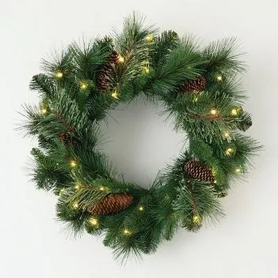  Prelit 24&#034; Christmas Wreath, Christmas Decor, Christmas Door Traditional