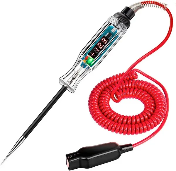 Premium Digital Led Automotive Circuit Tester Dc 2.6v-32v Test Light With Portable Pu Extended Spring Wire