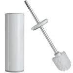 Bath Bliss Modern Aluminum Deluxe Stainless Steel Toilet Brush with Removable Liner - White