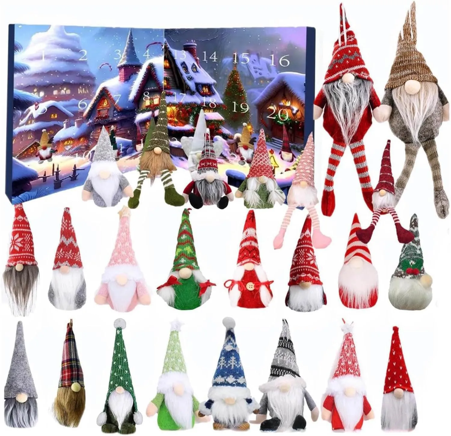 LightInTheBox Christmas Gnome Advent Calendar 2024, 24 Pieces Gnome Decor Ornaments Christmas Countdown Xmas Advent Calendar,Dwarf Ornaments , Christmas Vacation