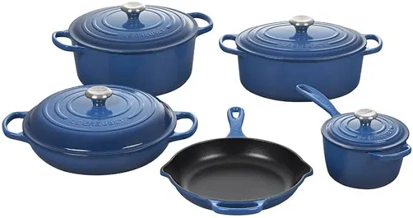 Le Creuset Signature Enameled Cast Iron 9-Piece Cookware Set