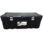 J TERENCE THOMPSON Storage Trunk - Black, Polypropylene, Steel Hinge, Mobile Tool Box, Stackable, Plastic Body, Rectangular, 37in L,17-1/2in W, 14in H