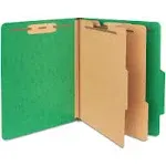 Staples Moisture Resistant Classification Folder 2-Dividers 2.5" Expansion Letter Size Green